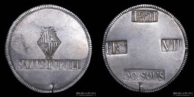 España. Fernando VII. Mallorca. 30 Sueldos 1821. KML53.2