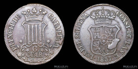 España. Isabel II. Cataluña. 6 Quartos 1837. KM128