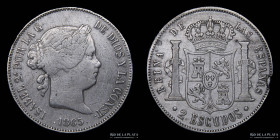 España. Isabel II. 2 Escudos 1865. KM629