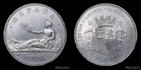 España. Gob. Provisional. 5 Pesetas 1870. KM655