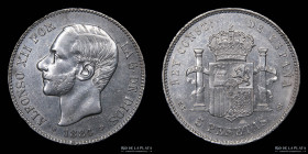 España. Alfonso XII. 5 Pesetas 1884 (84). KM688