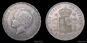 España. Alfonso XIII. 5 Pesetas 1894 (94). KM700