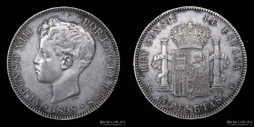 España. Alfonso XIII. 5 Pesetas 1898. KM707