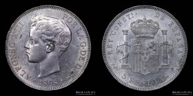 España. Alfonso XIII. 5 Pesetas 1898. KM707