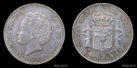 España. Alfonso XIII. 50 Centimos 1894 PG-V. KM703