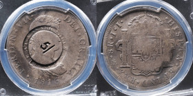 Escocia. Lanark Mills countermarked 5 Shillings Token
