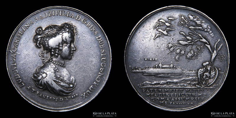 Polonia. Princesa Ludovica Carolina Radziwill (1667-1695). 1675. AG; 42.5mm; 25....