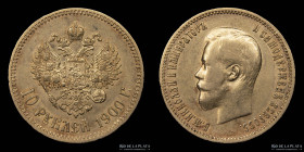 Rusia. Nicholas ll. 10 Rouble 1900 Y64