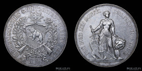 Suiza. 5 Francs 1885. Festival de Tiro de Bern. XS17