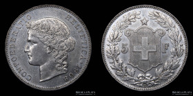 Suiza. Confederacion. 5 Francs 1908 B. KM34