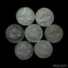 Bolivia. Lote x7. 4 Soles 1830 JL. Variedad de cuños