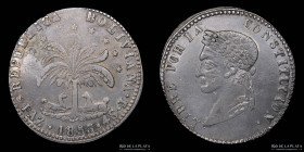 Bolivia. 4 Soles 1853 J. La Paz Mint. KM125