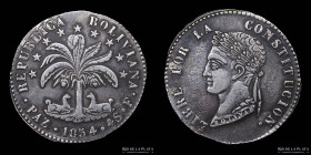 Bolivia. 4 Soles 1854 F. La Paz Mint. KM125