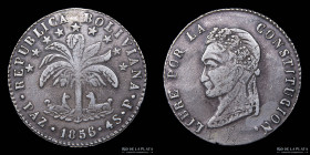 Bolivia. 4 Soles 1856/5 P/F. La Paz Mint. KM130