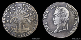 Bolivia. 4 Soles 1857 P. La Paz Mint. KM130