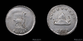 Bolivia. 1/4 Sol 1852. Llama chica. KM111