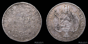 Bolivia. 1 Boliviano 1864 FP. KM152.2