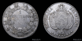 Bolivia. 1 Boliviano 1865 FP. KM152.2