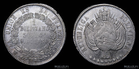 Bolivia. 1 Boliviano 1866 FP. KM152.2