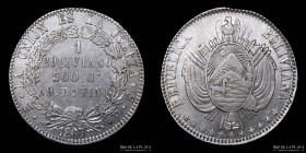 Bolivia. 1 Boliviano 1867 FE. KM152.2
