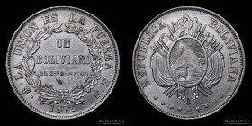 Bolivia. 1 Boliviano 1872 FE. KM160.1