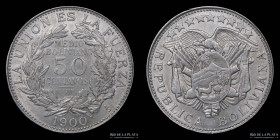 Bolivia. 50 Centavos 1900 Santiago mint. KM175