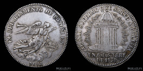 Bolivia. 1852. 2 Soles. Medalla Monetaria. RTB 136