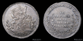 Bolivia. 1854. 1 Sol. Medalla Monetaria. RTB 187