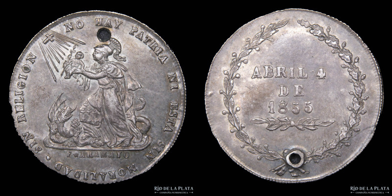 Bolivia. 1855. Medalla Monetaria. Sin Religion no hay Patria Ni esta sin moralid...