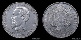Bolivia. 1879. 20 Centavos. Natalicio del Presidente Daza. RTB 406