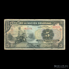 Bolivia. Banco de la Nacion. 5 Bolivianos 1911 A. Pick 106a