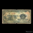 Bolivia. Banco Central. 5 Bolivianos ND1929 F. Resello. Pick 113