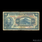 Bolivia. Banco Central. 10 Bolivianos 1928 Z. Pick 121a