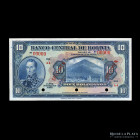Bolivia. Banco Central. Specimen 10 Bolivianos 1928. Pick 121s