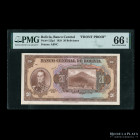 Bolivia. Banco Central. Prueba 20 Bolivianos 1928. PMG66