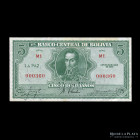 Bolivia. Banco Central. 5 Bolivianos 1928. Nro bajo. Pick 129