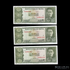 Bolivia. Banco Central. 3 x 10 Bolivianos 1962 Y. Pick 154a