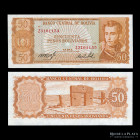 Bolivia. Banco Central. Error 50 Bolivianos 1962 Z. Diferente numeracion