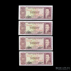 Bolivia. Banco Central. 4x 20 Pesos Bolivianos 1962 correlativos