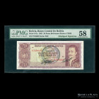 Bolivia. Banco Central. Error 20 Pesos Bolivianos 1962 firmas desalineadas