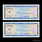 Bolivia. Cheque Gerencia. 2x 1.000.000 Pesos Bolivianos 1985 Pick 192c