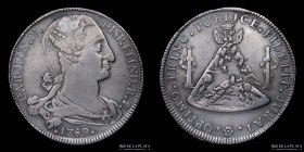 Potosi. Carlos IV. 8 Reales 1789 . Medalla de Proclama