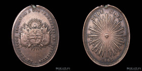 Guerra Triple Alianza. Argentina. Premio Militar 1865. Corrientes. Cobre