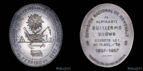 Argentina. 1827-1957. Almirante Brown. Escudo de Juncal. Plata