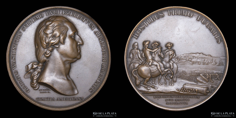 USA. George Washington Before Boston medal. Comitia Americana. Restruck in Paris...