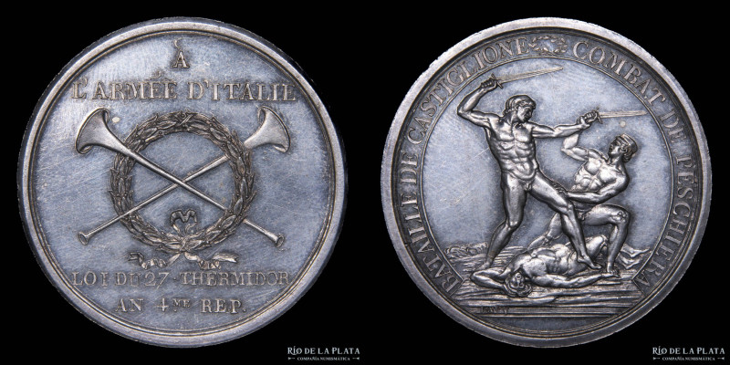 Francia. 1799. A Benedetto Tiraboschi. Napoleonic. AG(ARGENT on Edge); 46mm; 45....