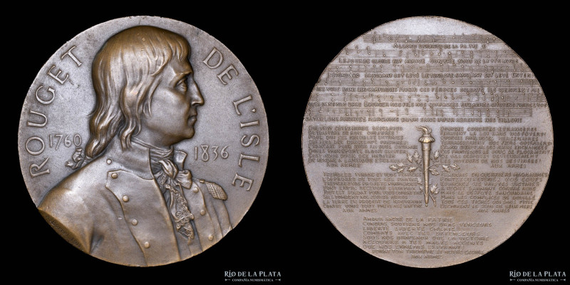 Francia. Rouget De Lisle 75th Aniversary of Death. Engraver: A. Borrel (1911). B...