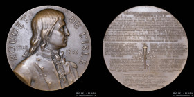 Francia. Rouget De Lisle 75th Aniversary of Death. Medal by A. Borrel (1911)