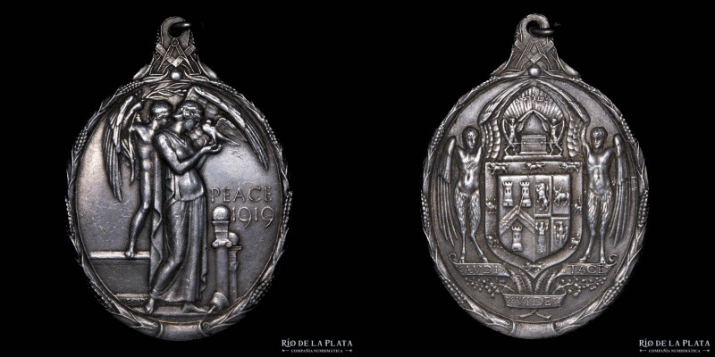 Gran Bretaña. 1919. Masonic Peace Medal. Produced by the company of J.R.Gaunt of...