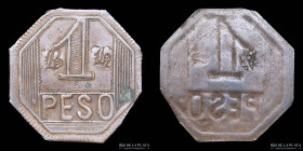 Argentina. Ficha. C1875. 1 Peso. Santiago Caccia. Cobre